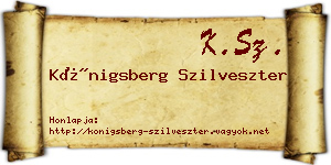 Königsberg Szilveszter névjegykártya