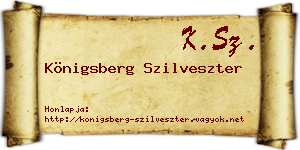 Königsberg Szilveszter névjegykártya